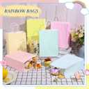 Skyygemm 32 Pcs Paper Gift Bags Bulk with Handle, 6.3 x 3.2 x 8.6 Inch Assorted Colors Kraft Goodie Candy Treat Gift Wrap Bags for Carnival Valentine Birthday Party Favor(Pastel Color)