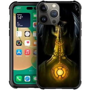 CARLOCA Compatible with iPhone 12 Mini Case,Grim Reaper Yellow iPhone 12 Mini Cases Graphic Design Shockproof Anti-Scratch Drop Protection Case