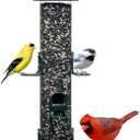 Brome Tube 200 Wild Bird Feeder, Metal, 6 Seed Ports, 3.4 lb Capacity, Extra-Wide Perches, Easy to Fill & Clean, Pole-Mountable