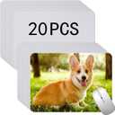 White Mouse Pad for Heat Transfer, Bulk Mousepad for Heat Press Printing Crafts Custom Photos Non Slip Bottom 24x20x0.2CM