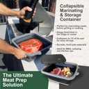 BBQ Prep Tub Collapsible X-Large with Cutting Board, Locking Lid Meal Prep Food Prep Containers with Lids for Resting Meat 3 Adjustable Height - Ideal for Camping, Picnic, Dish Basin