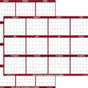 24" x 36" SwiftGlimpse 2026 Wall Calendar Erasable Large Wet & Dry Erase Laminated 12 Month Annual Yearly Wall Planner, Reversible, Horizontal/Vertical, Maroon