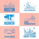 2 x American Cities Self Inking Stamps Set - Exclusive Custom Design - Perfect for Daily Planner, Journaling Notebooks,Maps Log,Scrapbook,Travel Hiking Camping Journal,Teachers (Los Angeles)