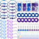 12 Sets Kpop Party Favors Kpop Music Theme Gift Sets Purple Blue Korean Pop Friendship Handmade Knot Bracelet Sunglasses Scrunchie Keychains Bags for Fans Music Theme Birthday Disco Party Supplies