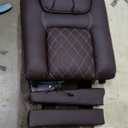 YITAHOME Recliner Chair,PU Rocking Chair for Adults,Swivel Recliner with Cup Holders,Heat and Massage,Single Sofa Seat with Side Pockets for Living Room/Bedroom,Brown