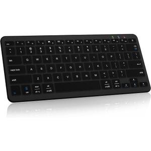 Bluetooth Keyboard, Ultra-Slim Wireless Keyboard for iPad, Rechargeable Ergonomic Computer Keyboard for iOS, Android, Windows PC Tablets Phone, Black