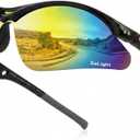 GoLight Polarized Wraparound Sports Sunglasses for Men & Women – UV400, Anti-Glare, Lightweight Frame with Metal Hinges