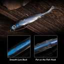 Goture Soft Plastic Baits with Worm Hooks Kit, Straight/Paddle/Fork Tail Swimbaits, Soft Jerk Shad Baits Jerkbait Minnow Baits for Bass Trout, Fishing Drop Shot Shad Lures (4.72in - 0.35Oz)