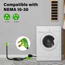 3 Prong Dryer Extension Cord 25 FT, NEMA 10-30P to NEMA 10-30R, STW, 10AWG, Heavy Duty Cord, for Dryer Power Extension and Level 2 EV Charging, 30Amp, 250V, 10-AWG Gauge, ETL Listed