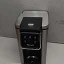 Single Serve Coffee Maker for K-Cup Pod and Grounds, Hot and Iced Coffee Maker, 6 to 14oz Brew Sizes, 50oz Removable Reservoir, Strong Button Feature, Fit 6.5" Mugs, Stainless Steel, Black (11.2 Inch)