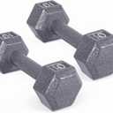 CAP Barbell Cast Iron Hex Dumbbell | Multiple Options (10 lb, Gray, Pair)