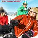 Waterproof Ski Gloves,Waterproof Winter Gloves for Men and Women,Touchscreen, Warm 3M Thinsulate Winter Gloves for Skiing, Snowboarding, Snowmobiling, Hiking and Other Winter Outdoor Activity (Medium, Rose Red)