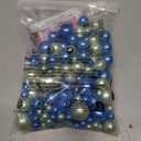 150Pcs Blue&Green Polished No Hole Faux Pearl Beads for Vase Filling Decorations, Plastic Pearls Vase Fillers, Table Scatters, Wedding Centerpiece, Home Decor, 8/14/20 mm