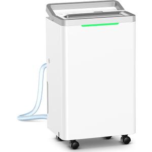 2500 Sq. Ft Dehumidifier for Basement with Drain Hose, 34 Pint/Day | 38dB Quiet, 24HR Timer, 3-Color Indicator, Auto Defrost, Child Lock, for Home, Bedroom, Bathroom