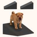 Dog Wedge Ramp for Stairs/Staircases, Portable & Lightweight Pet Ramp with Non-Slip Surface for Small Size Dogs Cats, Low Angled Dog Ramp for Elderly & Injured Pets (100LBS Capacity, 2Pack)