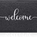 AAZZKANG Large Welcome Mat 36"x24" Non Slip Durable Outdoor Door Mats Quickly Trap Dirt Easy to Clean Indoor Doormat for Front Door,Entrance,High Traffic Areas Black