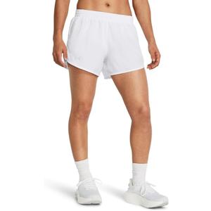 Under Armour Womens Fly By Shorts, (100) White/White/Reflective, X-Large