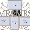 Mr & Mrs Picture Frames,Cherish Every Memory,4 opening photo collage,Silver Plating,Wedding Gifts