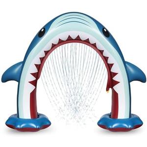 Anpro Giant Shark Sprinkler Kids Inflatable Water Toy Outdoor Play Sprinkler, Summer Outside Gifts for Toddlers
