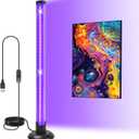 15W LED Black Lights, Vertical Standing Table Blacklight Fixture, 390-400nm, Desktop Led Black Light with Stand, 5FT Cord and Switch,Black Lights Party Supplies, 1pack