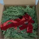 Mini Christmas Wreath Set of 2, 12 Inch Small Wreaths for Kitchen Cabinets, with Deep Red Bow Vintage Bells Pine and Cypress Leaves for Fireplace Window Farmhouse Indoor Home Decorations, Green 