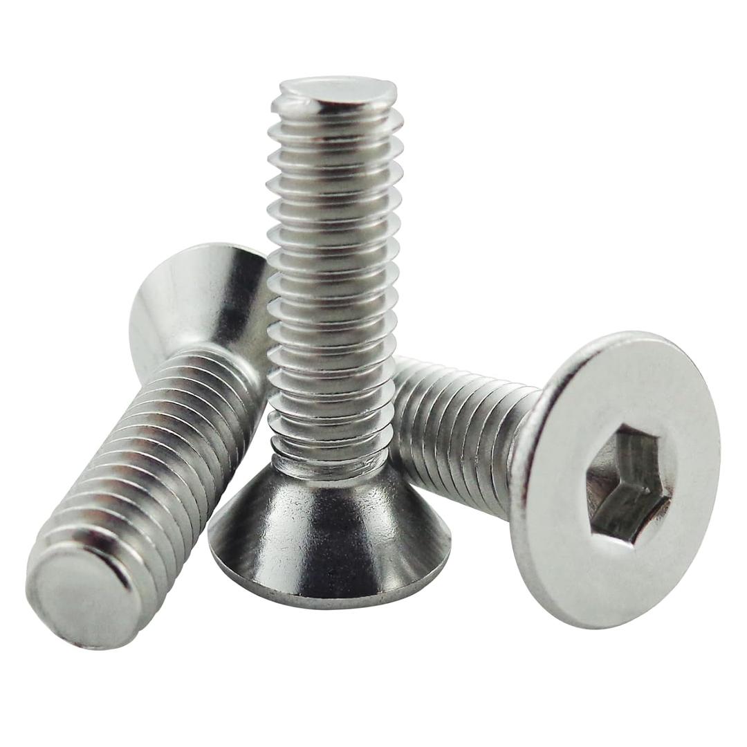 M6 x 20mm Flat Head Socket Cap Screws,Fajoeda 20Pcs M6 Countersunk Bolts 18-8 (304) Stainless Steel Hex Socket Cap Screws