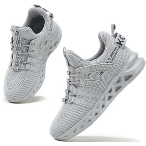 koppu Boys Girls Shoes Non-Slip Tennis Shoes Fashion Lightweight Breathable Kids Sneakers for Little Kids/Big Kids(Grey 4.5)