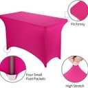 Peomeise 4FT Spandex Table Cover Rectangular Stretch Spandex Tablecloth (Fuchsia,4FT)