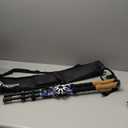 Foxelli Carbon Fiber Trekking Poles  Lightweight Collapsible Hiking Poles with Cork Grips, Lever Locks & All Terrain Accessories (Blue)