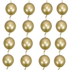 100 Pcs Metallic Link Balloon 6 Inch Quick Link Latex Balloonfor Wedding, Birthday, Bridal Shower, Halloween, Christmas, Party Festival Decorations (Gold, 6 inch)