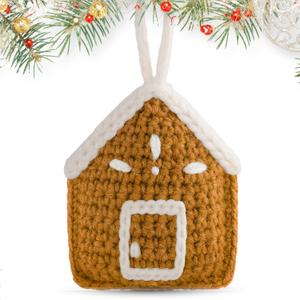 2 x Christmas Gingerbread Ornaments for Christmas Tree - House Warming Gifts New Home - New Home Ornament 2025 - Housewarming Gifts for First House, Couple - Gingerbread Cookie Crochet Ornament
