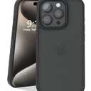 SYACHI Case for iPhone 15 Pro [Slim Thin Translucent Matte] [Camera Protection] Drop Protection Phone Case (10 FT MIL-Grade) 6.1 Inch (Black)