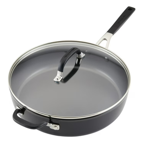 KitchenAid Hard Anodized 5 Qt Nonstick Saute Pan with Lid, Onyx Black