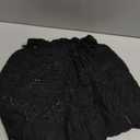 SHENHE Women's Crochet Cover Up Shorts Hollow Out Tie Front Sheer Beach Shorts Coverups (Medium, Black)