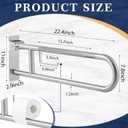 Zonon 2 Pack 22.4 Inch Handicap Grab Bars, Flip up Stainless Steel Toilet Safety Rails, Anti Slip with Paper Holder, Extra Long Bathroom Support Rail for Elderly Disabled Pregnant (Classic)