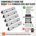 Uniflasy 7736 Flavorizer Bars for Weber Spirit 300 & Spirit II 300 Series E310 E320 E330 S310 S320 S330 15.3 Inch Stainless Steel Heat Plates 5 Pack Replaces for Weber 7636 67046