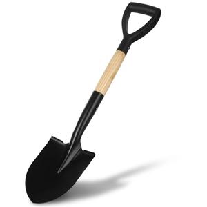 28-Inch Mini Garden Shovel with D-Grip Handle, Kids Small Shovel, Alloy Steel Head & Wooden Shaft for Car Emergency, Beach, Planting & Light Snow Duty