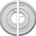 Ekena Millwork CM12BR2 Bradford Split Ceiling Medallion, (12-1/2"Outer Diameter, 3-7/8"Inner Diameter, 3/4"Projection, 6-5/8" Canopy)., Factory Primed, 12 1/2"od X 3 7/8"id X 3/4"p