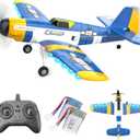 BEZGAR HQ089 RC Plane, Drones for Kids, 6-axis Gyro Remote Control Airplane, RC Helicopter, Easy Control for Beginners Toys with Colorful LED Navigation Lights (Blue)