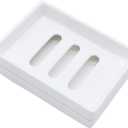 Ceramic Soap Dish Bar Soap Holder Double Layer Soap Tray Draining by Lofekea, White 