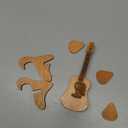 Wooden Music Accessory Case with 3 Guitar Picks, Portable Holder and Storage Box for Plectrums - Thoughtful Gift for Guitar Players