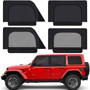 XCBYT Car Window Shades - 2019-2024 Jeep Wrangler JK JL and Gladiator JT Privacy Curtains, Dual Purpose Window Covers, Side Window Sun Shade for Breastfeeding, Napping, Dressing, Camping