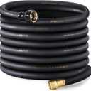 Garden Hose 5/8" x 75ft - Brass connector Rubber Heavy Duty Water Hose 600 PSI Burst Pressure, Durable Flexible Hose for Yard, Car Wash, Pets Black