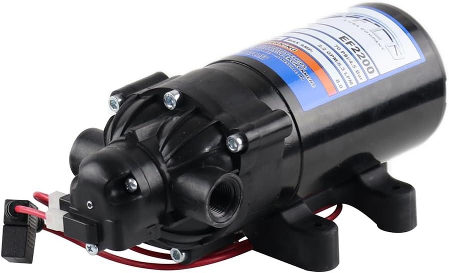 Everflo 12V On-Demand Diaphragm Sprayer Pump - 2.2GPM, 70 PSI, 3/8" FNPT Ports
