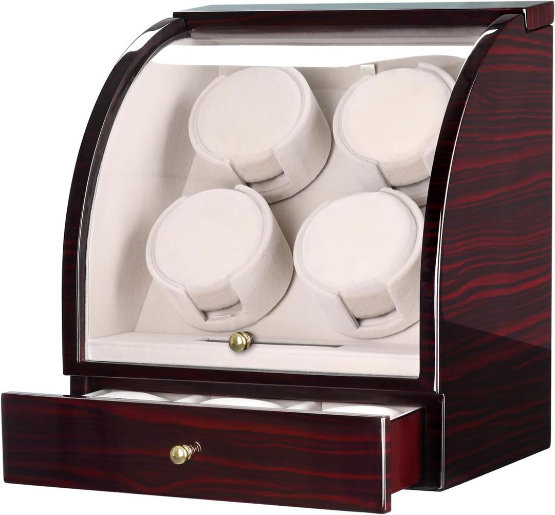 Watch Winder For 4 Watches + 3 Storage Slots, LCD Touch Screen