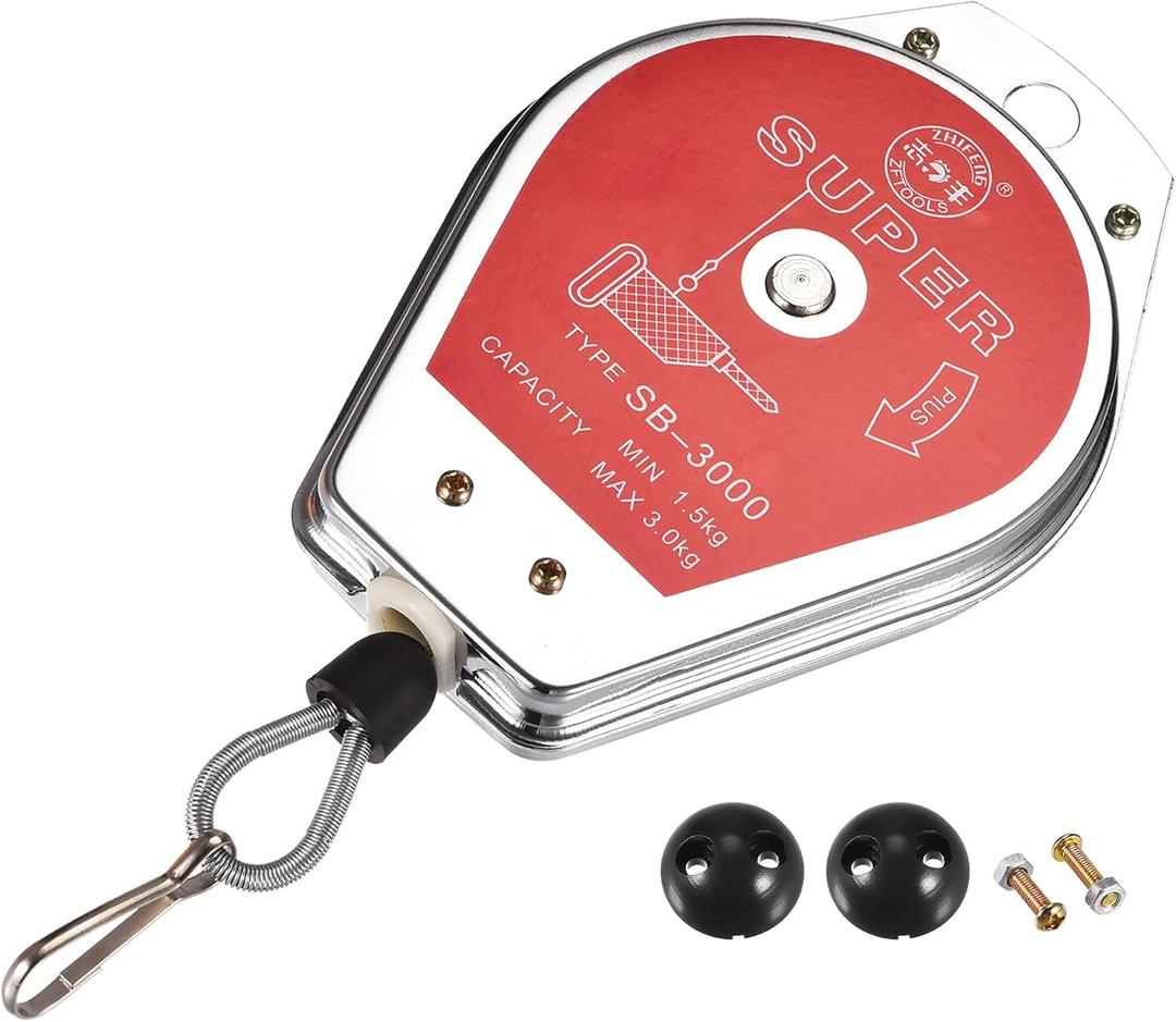 MECCANIXITY Retractable Spring Balancer Tool Holder Hanging Equipment 3.3-6.6lbs (1.5-3kg) Red for Assembly-line with Fitting Accessory