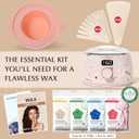 KOTAMU Waxing Kit for Women & Men, Wax Warmer for Hair Removal, Digital Wax Kit with Silicone PotIdeal for Face Eyebrow Arm Legs Armpit &Sensitive Skin, Waxing Machine for Home Salon Use- Cherry