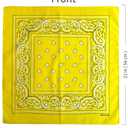 100% Cotton Bandanas, 21 x 21 inches, Set of 6 (Set30 - Basic - Yellow)