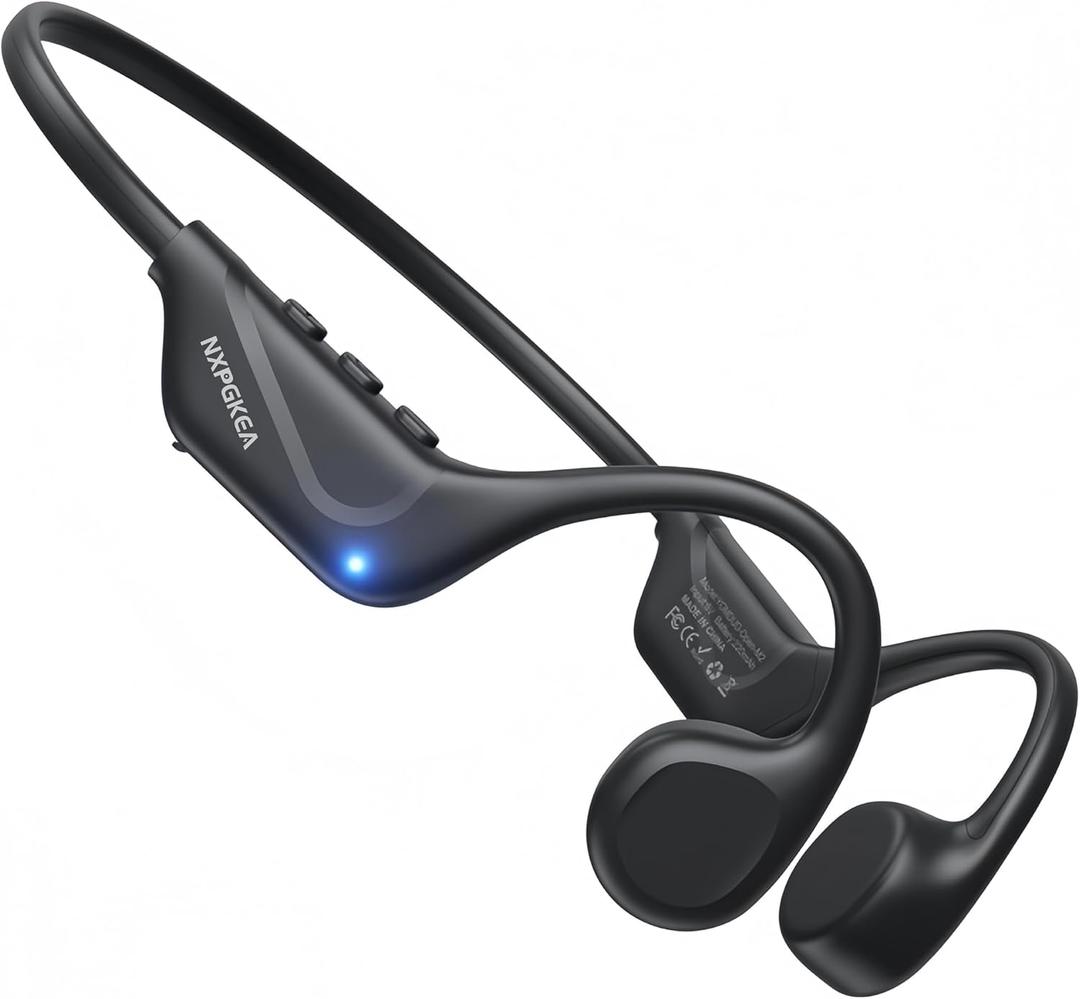 NXPGKEA Bone Conduction Headphones, Bluetooth 5.4 Open Ear Headphones, IPX5 Waterproof, Sweatproof, Splash-Proof, Long Battery Life, Headphones for Hiking, Cycling, Gym, Sport, Travel