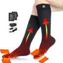 SAVIOR HEAT Heated Socks for Men Women Rechargeable Battery Electric Socks Winter Foot Warmer Outdoor Skiing Hunting Fishing (Black)